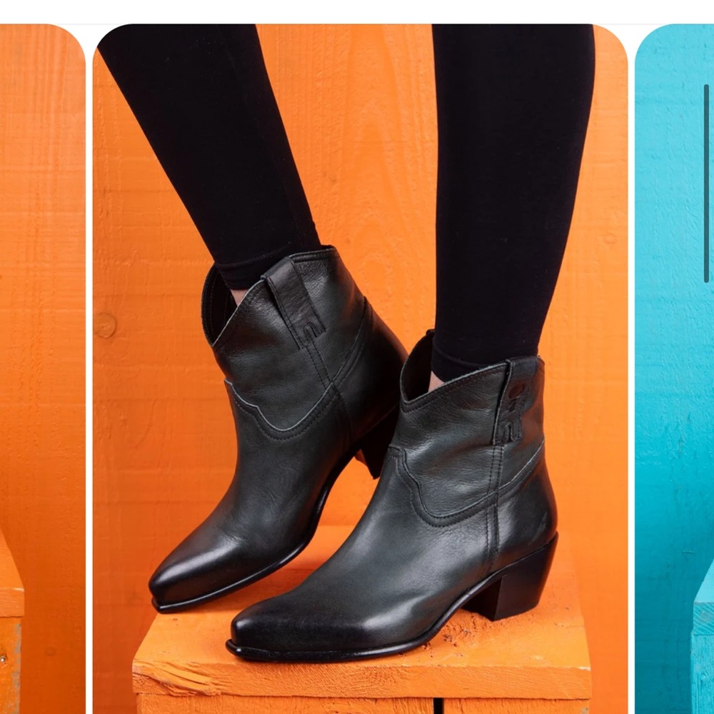 Benheart Handmade Leather Black Ankle Boots Size 9.5